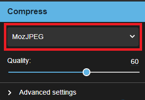 Squoosh file type selector