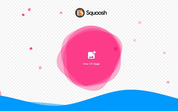 The homepage of the squoosh website for optimizing images