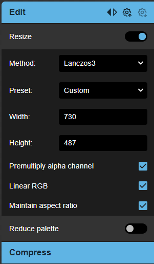 squoosh resizing menu