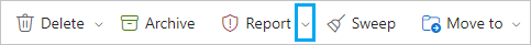 Outlook online report dropdown
